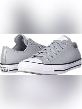 Converse Women's Chuck Taylor All Star Leather and Shine ASH Stone/White Sneake